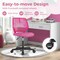 Height-Adjustable Office Desk Chair with Universal Casters and Ergonomic Curved Backrest